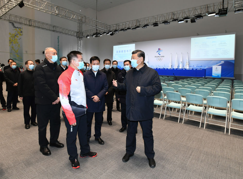 1月4日，习近平总书记在北京考察冬奥会、冬残奥会筹办备赛工作。新华社记者谢环驰摄
